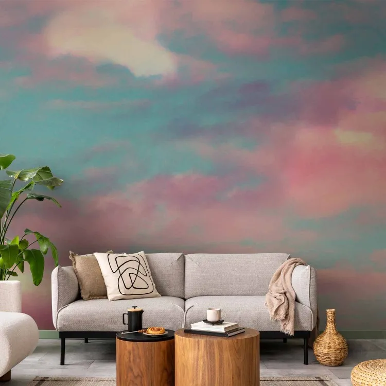 Kleurrijke wolken - blauwe lucht met roze en witte wolken