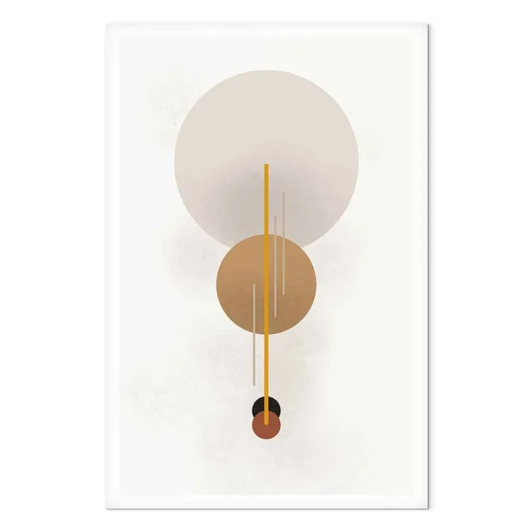 Vier cirkels en lijnen - abstractie met figuren in scandi boho-stijl