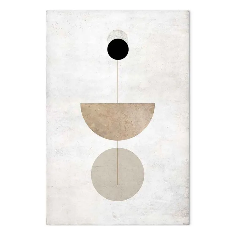 Grijze en zwarte cirkels en een halve cirkel - abstractie met figuren