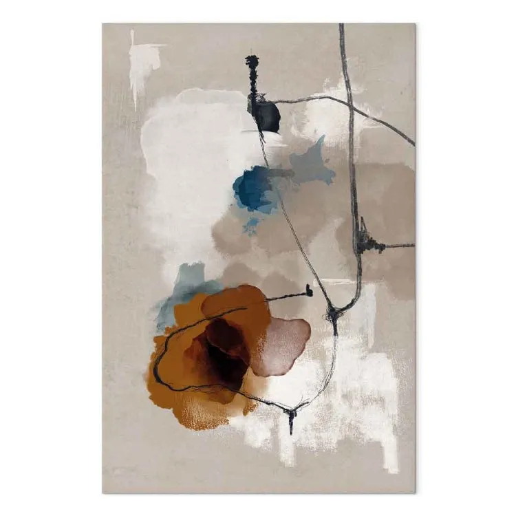 Zomerlandschap (1-delige) verticaal - abstracte patronen in boho-stijl