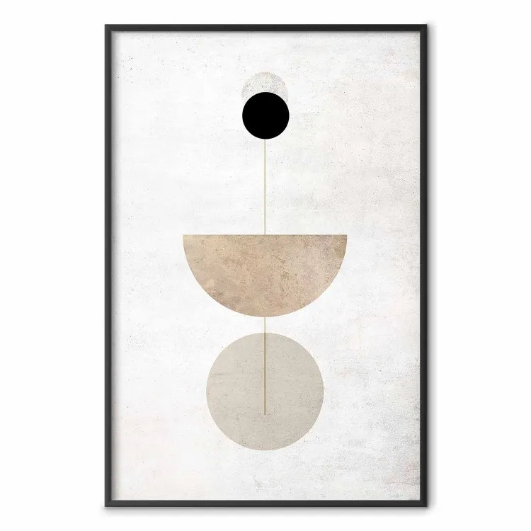 In rij - geometrische abstractie met cirkels op een lichte achtergrond in boho-stijl