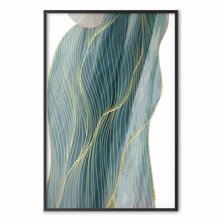 Turkooizen golf - elegante abstractie in flessengroene kleur