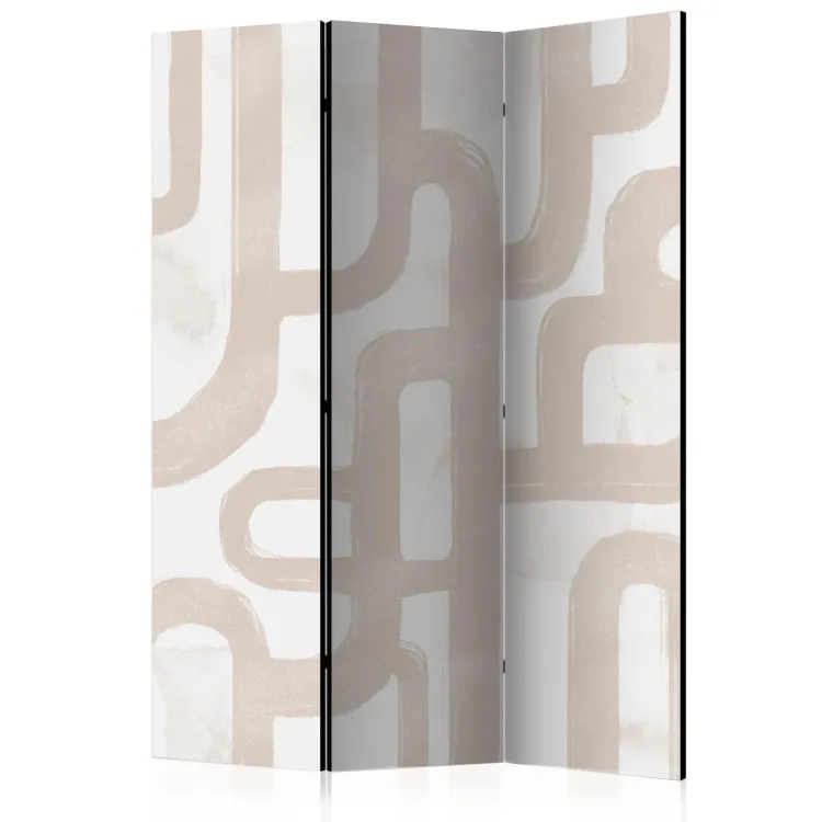 Pad van abstractie (3-delig) - eenvoudige compositie in beige kleur
