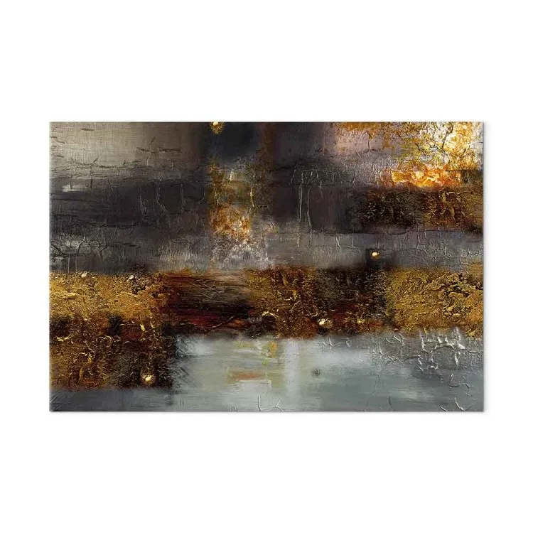 Augustusavond (1-delig) breed - gouden abstractie