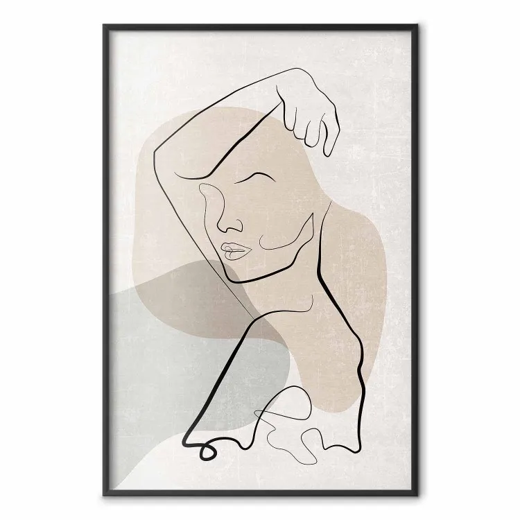 Romantische ochtend - vol warme kleuren abstractie in lineart-stijl