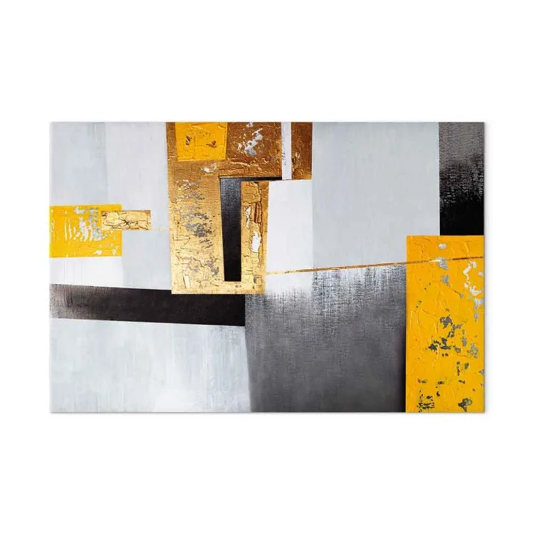 Gouden plek (1-delig) breed - moderne abstractie met figuren
