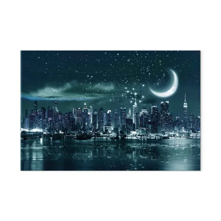 Maan boven Manhattan (1-delig) breed - New York bij nacht