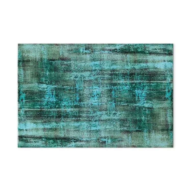 Smaragdgroene golven (1-delig) breed - modern groene abstractie