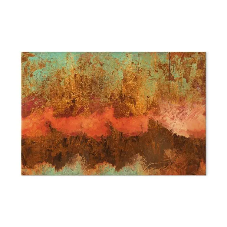 Expressie van leven (1-delig) breed - abstractie in warme tinten