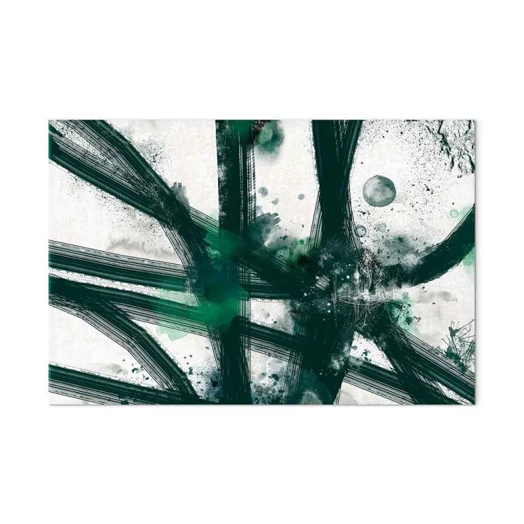 Expressieve natuur (1-delig) breed - groene plantaardige abstractie