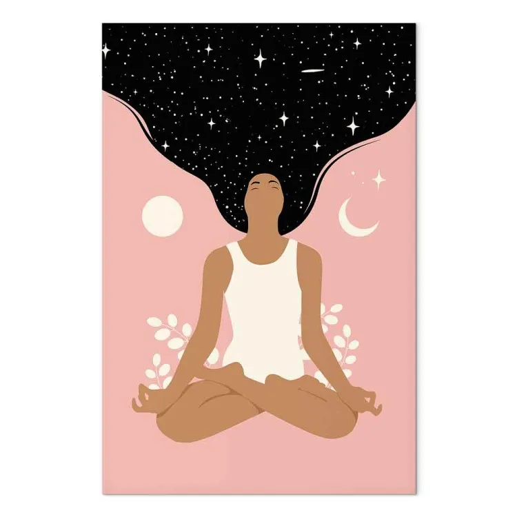 Ochtendyoga (1-delig) verticaal - figuur van vrouw in selflove-sfeer
