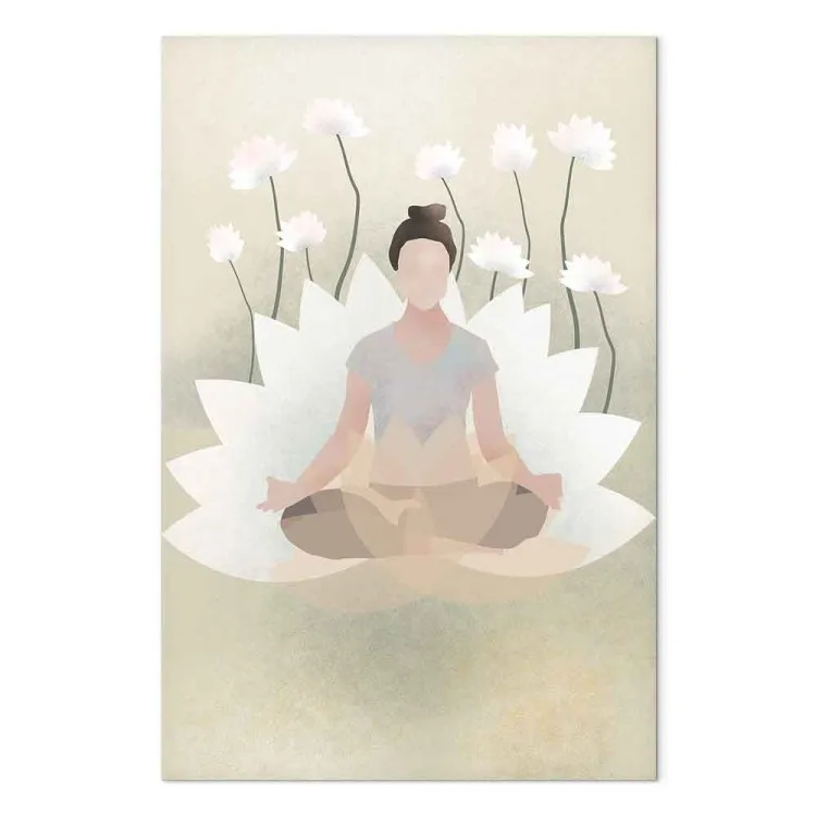 Liefdesyoga (1-delig) verticaal - compositie van bloemen in Zen-stijl