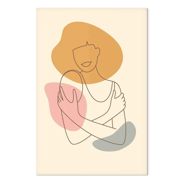 Knuffel (1-delig) verticaal - figuur van een vrouw in lineart-stijl