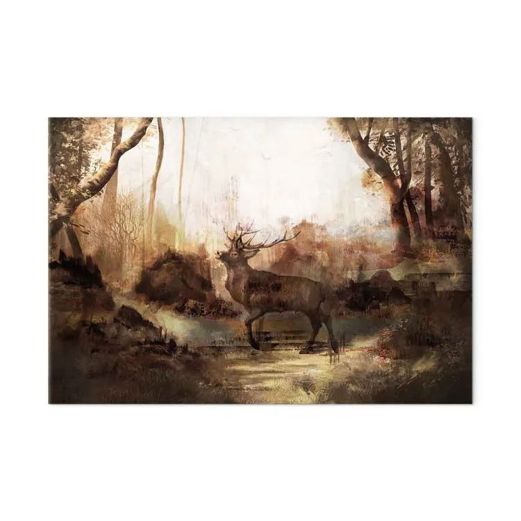 Koning van het bos (1-delig) breed - hert tegen een bosachtergrond