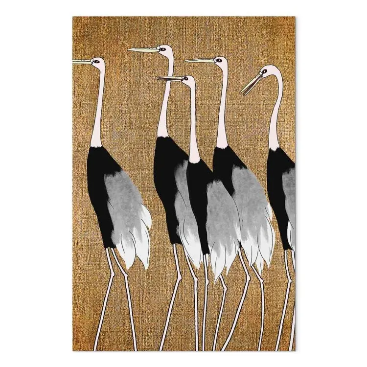 Aziatische kraanvogels (1-delig) verticaal - vogels in Japanse stijl