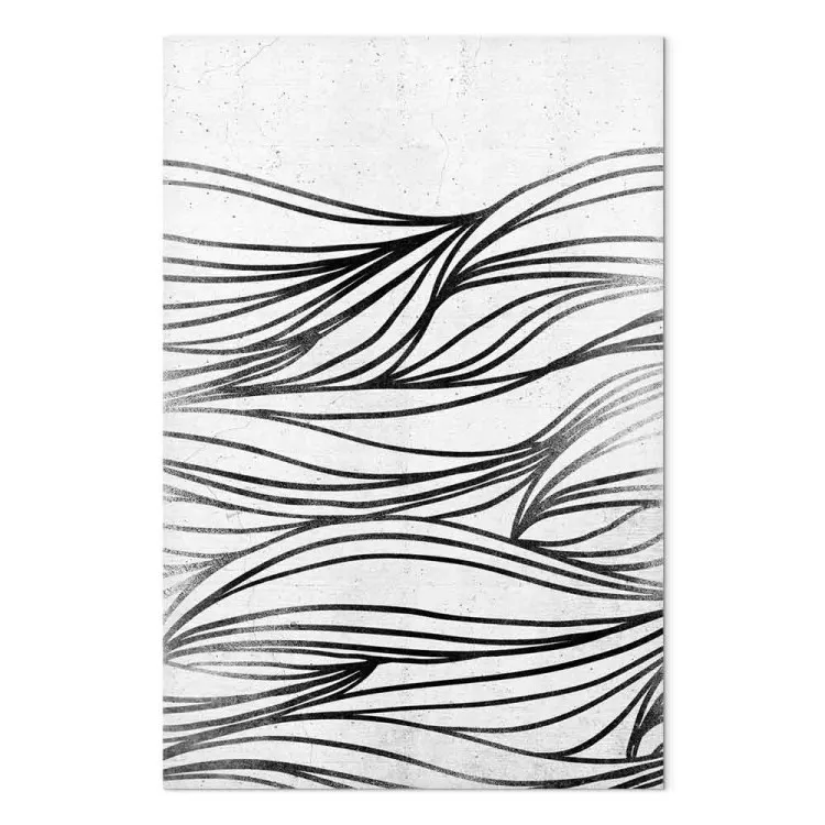Tekeningen op water (1-delig) verticaal - zwart-witte abstractie