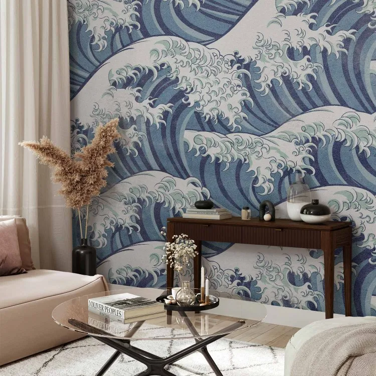 Woelige zee in Kanagawa - egaal zeewater in Japanse stijl