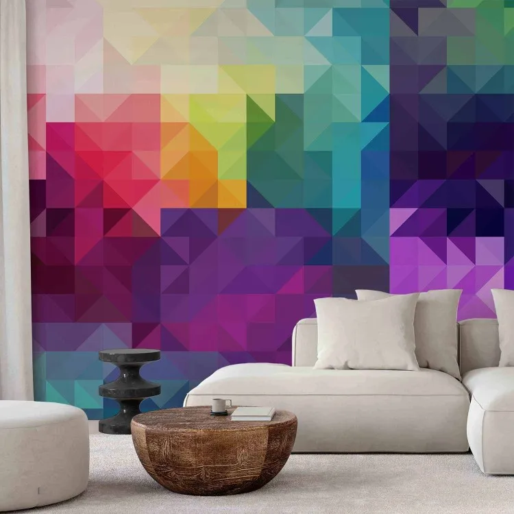 Symmetrische driehoeken - kleurrijke abstracte geometrische compositie