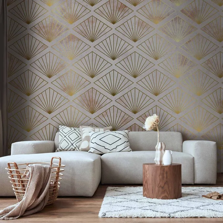 Herinnering aan art deco - egale compositie met gouden patroon