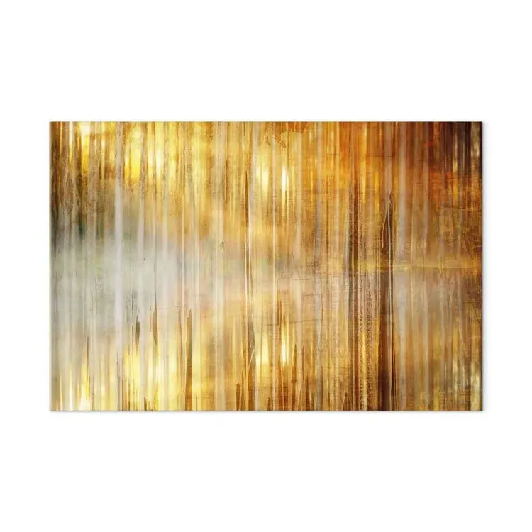 Ochtend aan de Baai (1-delig) Breed - Abstractie in gouden tinten