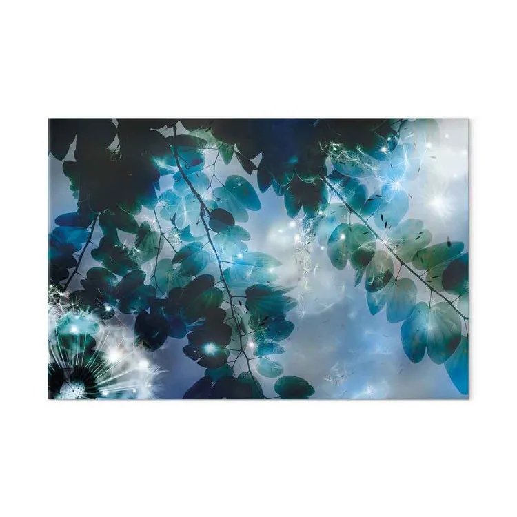 Blauw (1-delig) - Blauwe tuin tussen bladeren en paardenbloemen