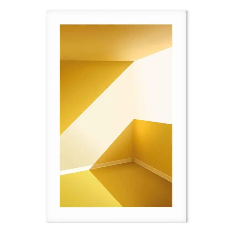 Kanarie Architectuur (1-delig) - Gele abstracte kamer in de zomer