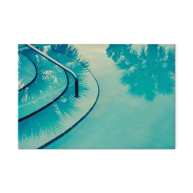 In Florida (1-delig) - Blauw landschap en de weerspiegeling van een palmboom in het water