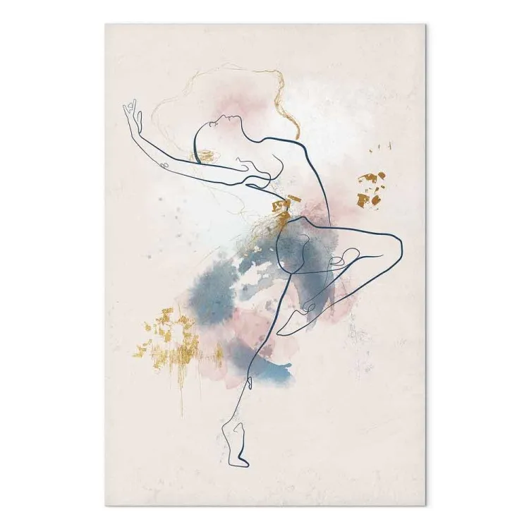 Prachtige ballerina (1-delig) - Aquarel lineart van een dansende vrouw