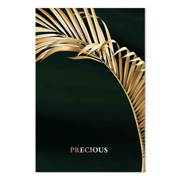 Gouden palmblad (1-delig) - exotisch landschap op een donkere achtergrond