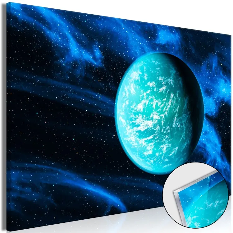 Blauwe planeet - een kosmos vol sterren in donkere tinten