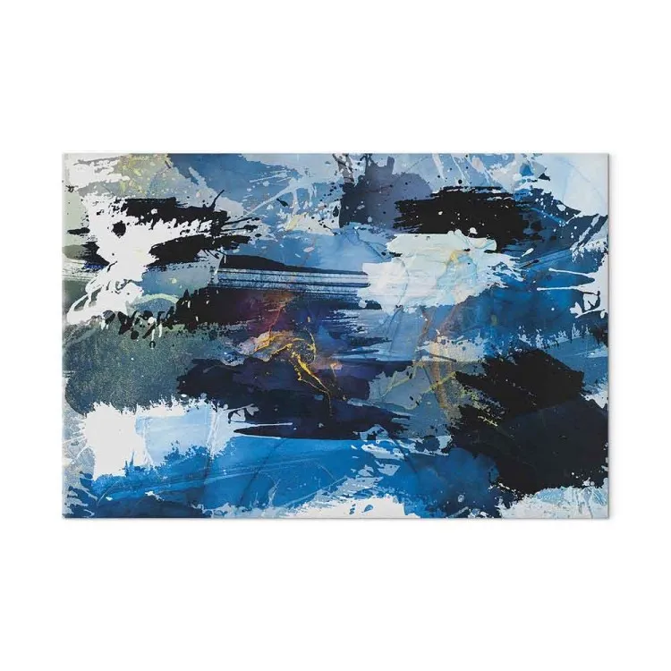 Artistic Painting - Blue Paint Stains Abstraction
