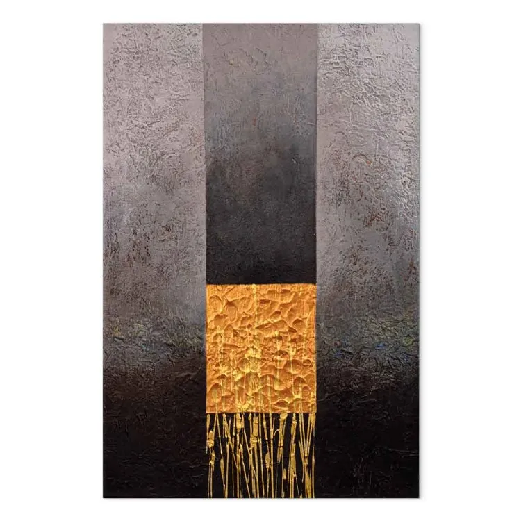 Painted Abstraction - Geometric Composition on a Metallic Background