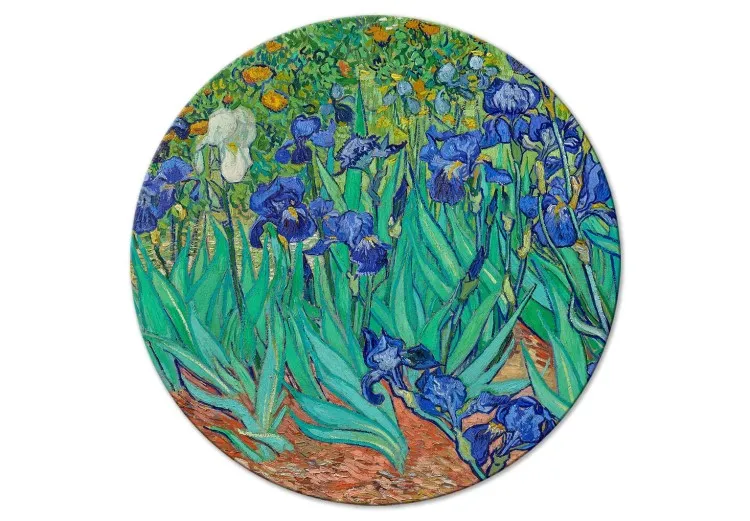 Irissen van Vincent van Gogh - blauwe bloemen in een weiland
