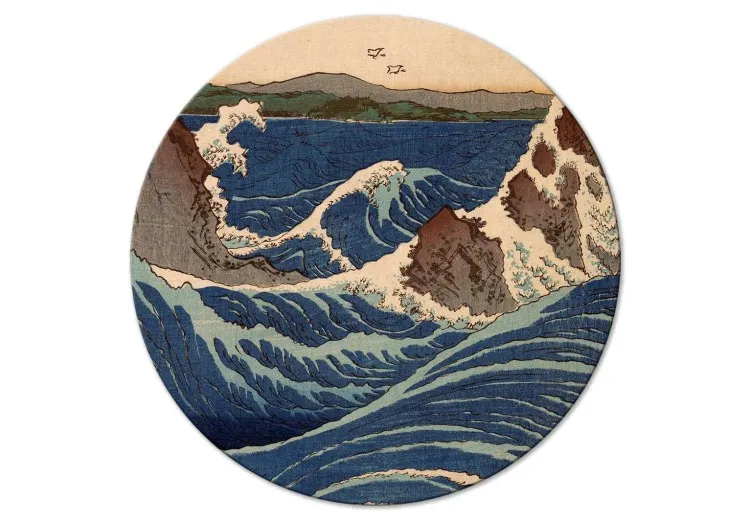 Japanse houtsnede door Utagawa Hiroshige - grote blauwe golf