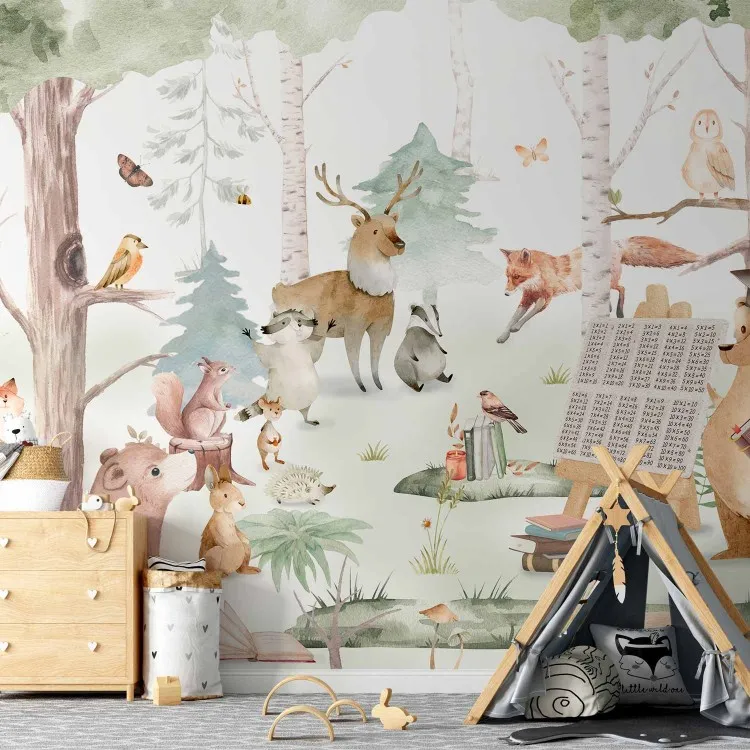 School in the Forest - A Bear Teaching Other Animals in the Bosom of Nature
