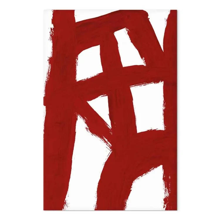 Abstracte compositie (1-delig) - geometrisch rood patroon