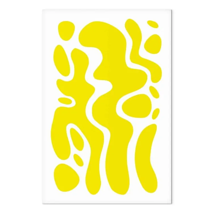 Geometrische abstractie (1-delig) - gele vloeibare vormen en figuren