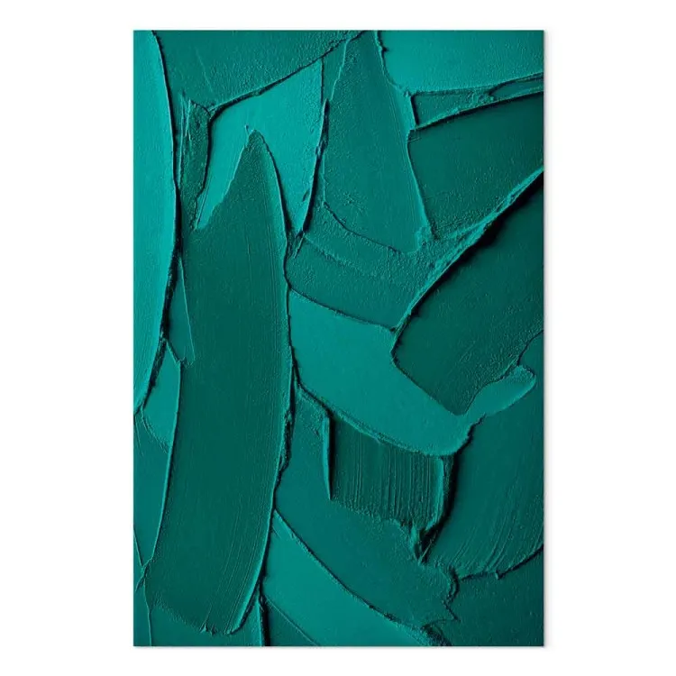Groene abstractie (1-delig) - smaragdgroene penseelstreken