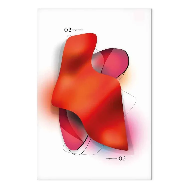 Neon abstractie (1-delig) - vormen in roodtinten