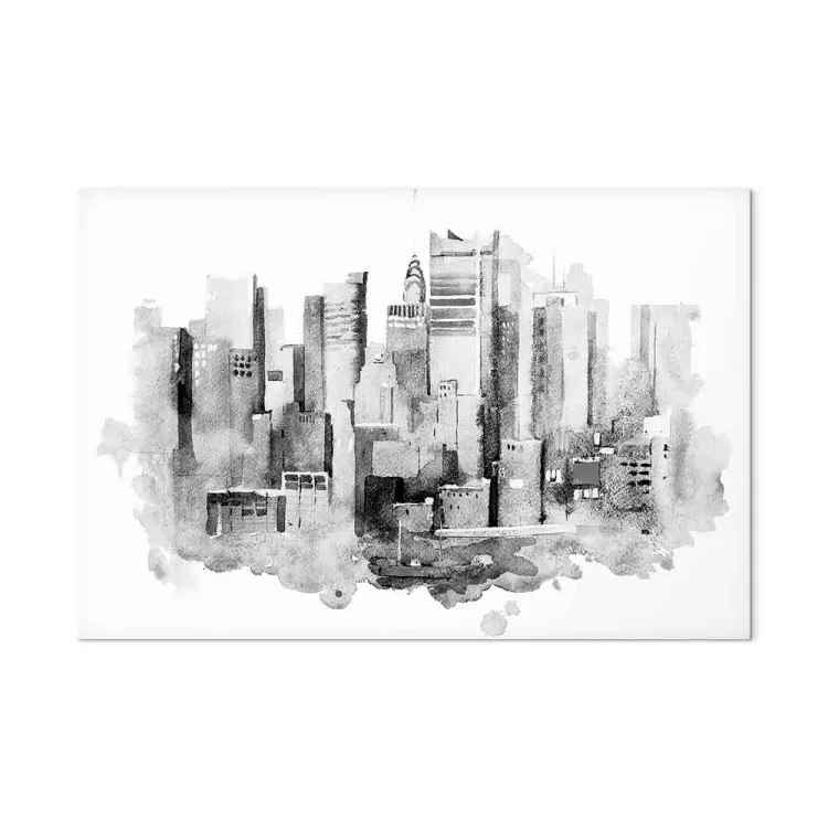 Monochrome Architecture - Cityscape Painted With Watercolor