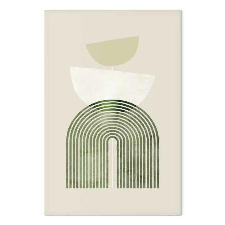 Abstraction - Rounded Shapes in Bright Colors on a Beige Background