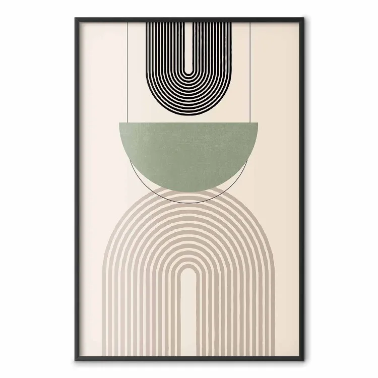 Abstract - geometrische vormen - zwart, bruin en groen