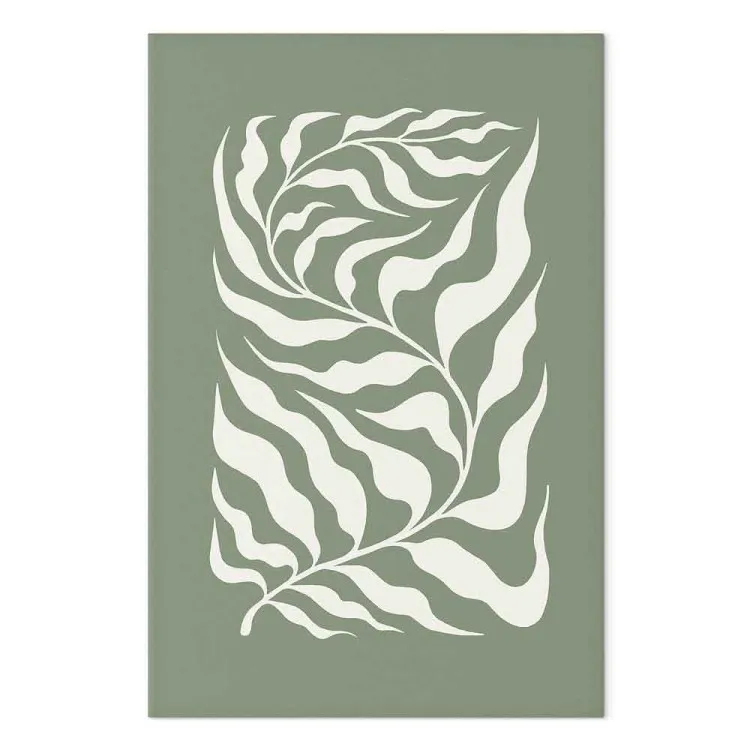Botanical Pattern - Plant on a Sage Base Inspired by Matisse