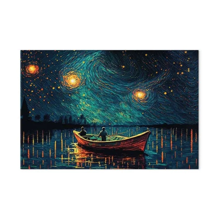 Starry Night - Impressionistic Landscape With a View of the Sea and Sky