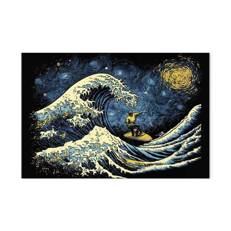 Surfer on a Wave - Impressionistic Image Generated by AI