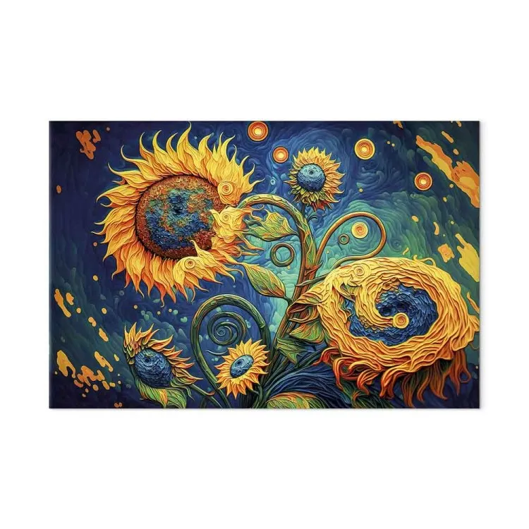 Sunflowers Against the Night Sky - Composition Generated by AI