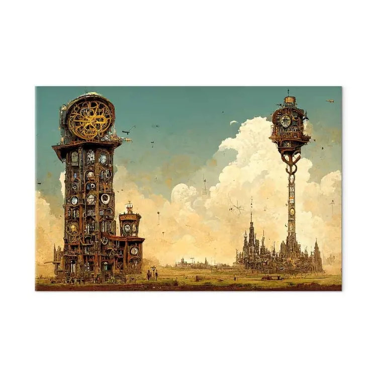 Vintage Clocks in the Desert - Surreal Brown Composition
