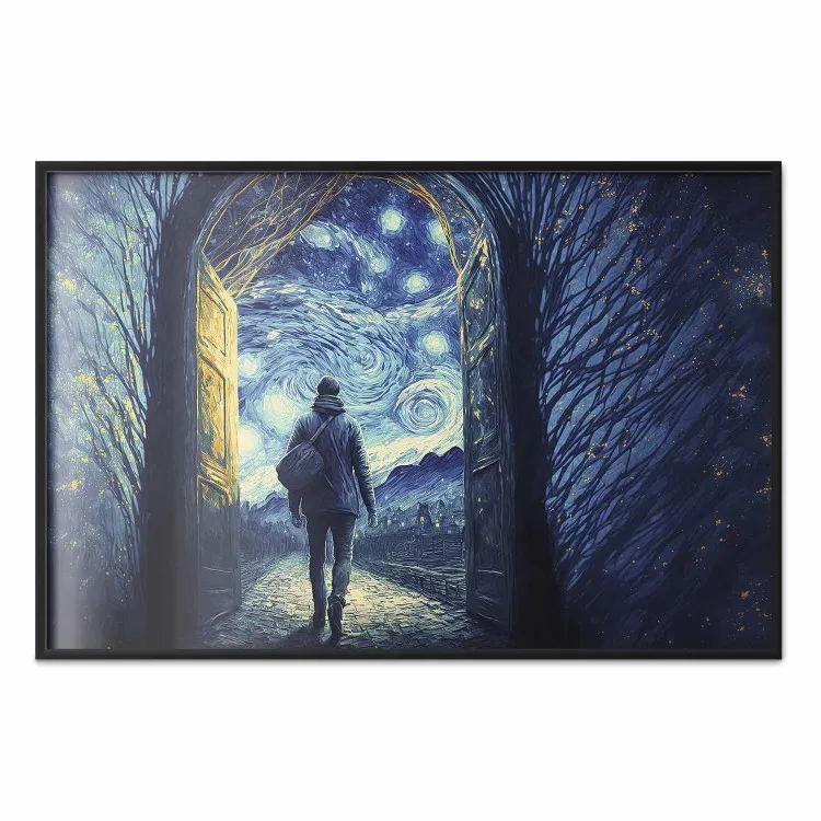 Poort naar de nachtwereld - abstractie geïnspireerd op het werk van van Gogh