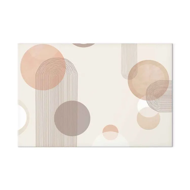 Fountain - Subtle Beige Abstraction With Brown Circles