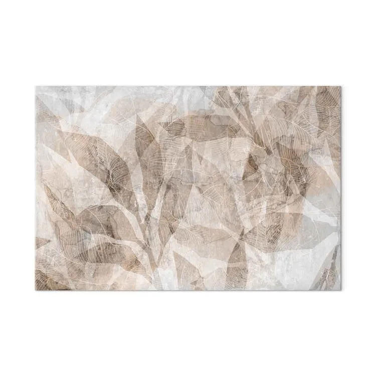 Shadow Abstraction - Interwoven Shapes and Beige Outline of Leaves
